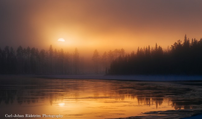 Misty sunset